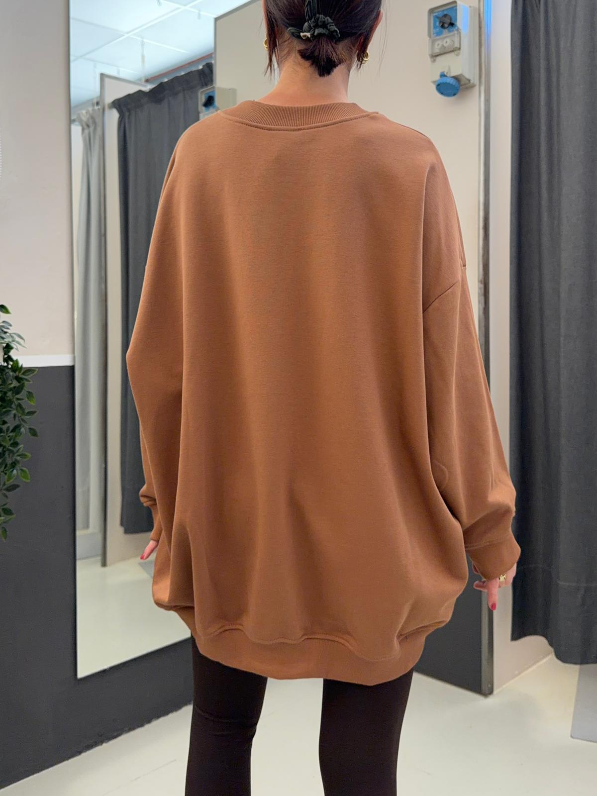 oversize a girocollo TAB0440TABACCO VICOLO