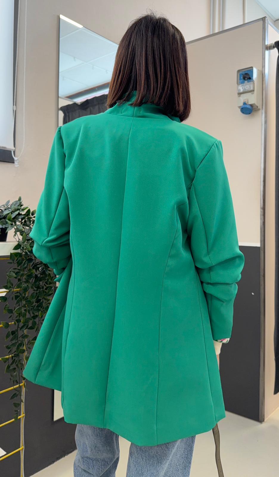 con maniche arricciate 162094101690VERDE SMERALDO ADORA