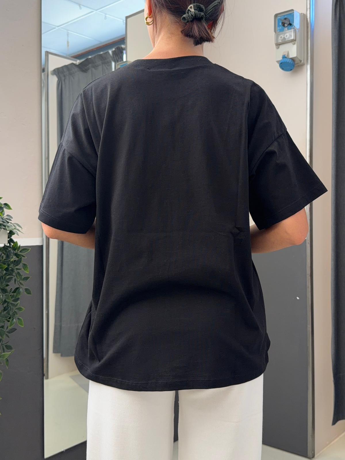 basic oversize manica corta KXTS2594NERO KIKISIX
