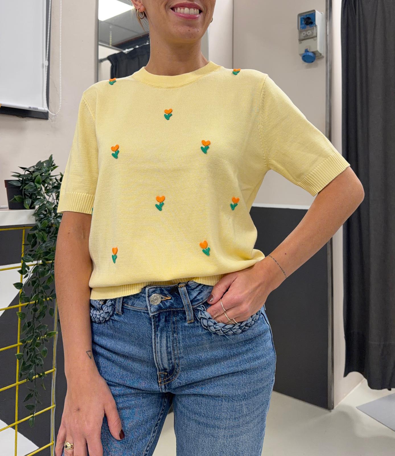 In maglia colore giallo 61C/10252PANNA COMPANIA FANTASTICA