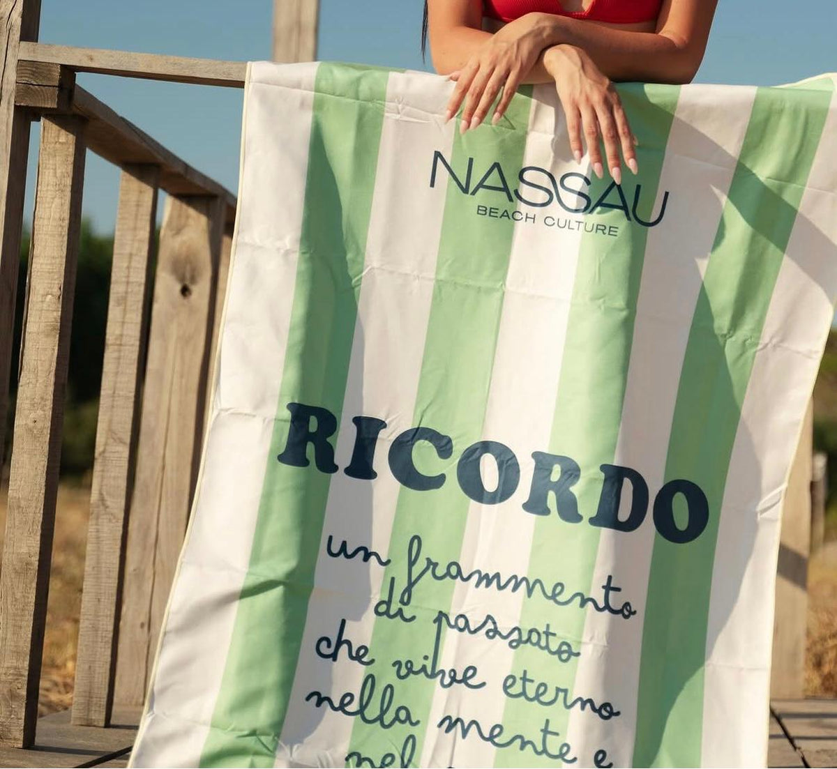 telo mare ASCIUGAMANO MAREVERDE CHIARO NASSAU BEACH CULTURE