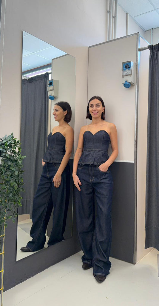 top bustino in denim GLAMAN 5536DARK INDIGO GLAMOROUS