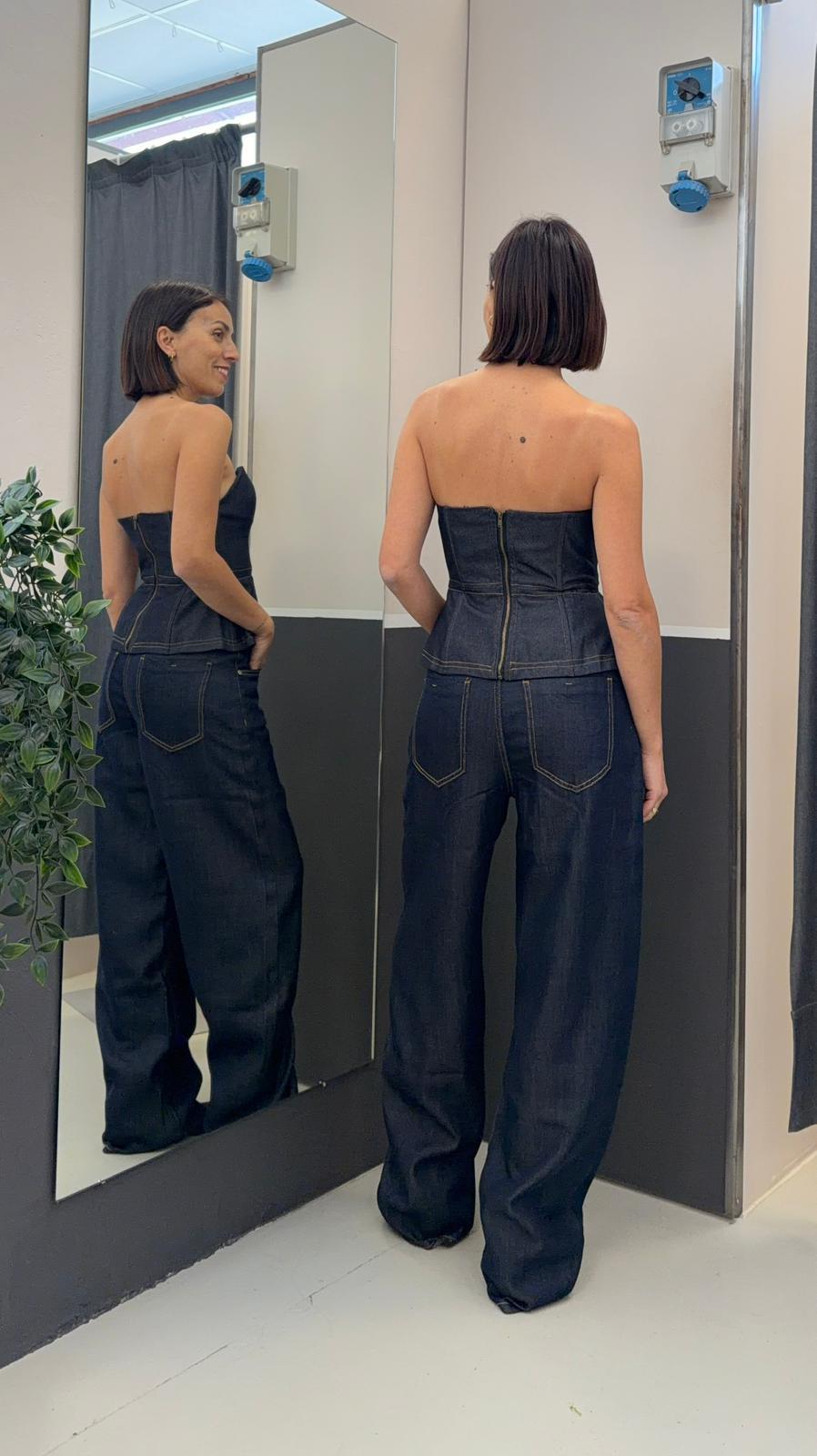top bustino in denim GLAMAN 5536DARK INDIGO GLAMOROUS