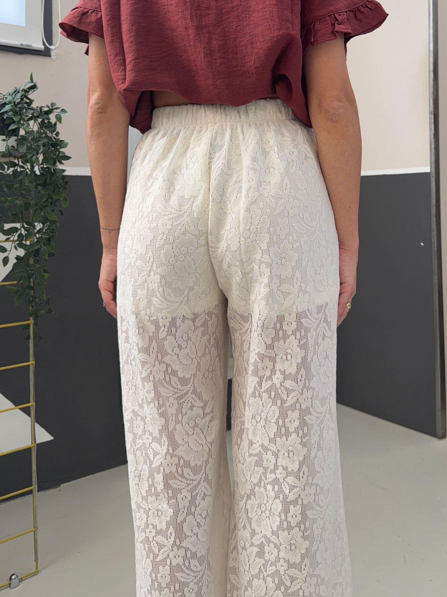 wide legs in pizzo AN5630PANNA GLAMOROUS