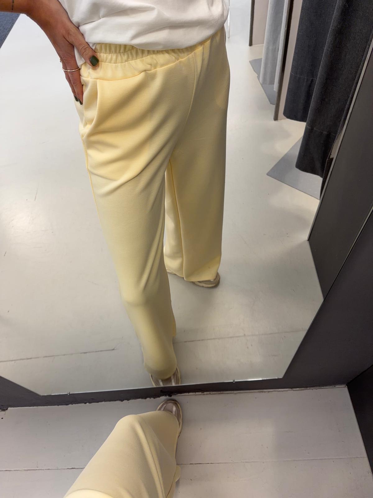 pantalone felpa largo con elastico in vita 26MP11203KQCGIALLO MISS LOVE