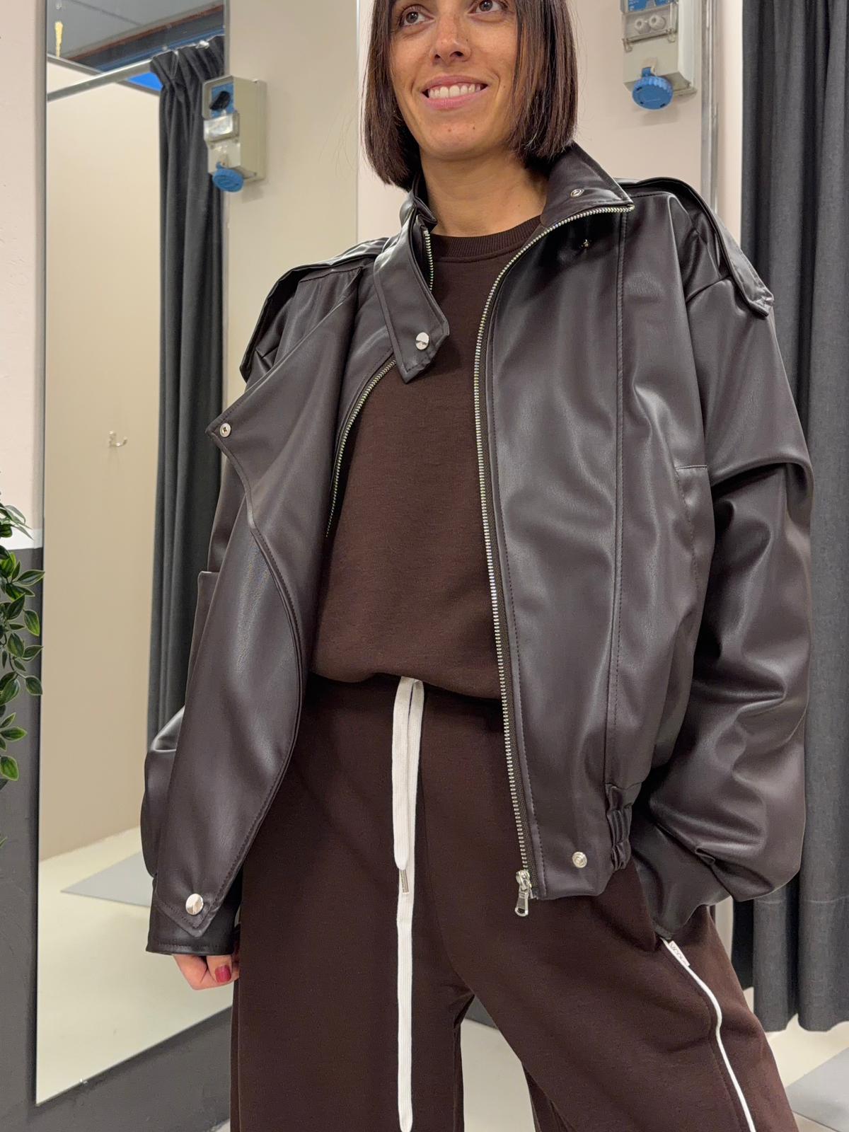 bomber eco-pelle TAB1047MORO VICOLO