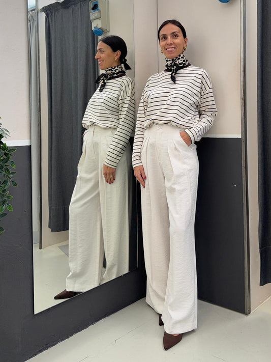 a righe oversize UAB0224BIANCO VICOLO