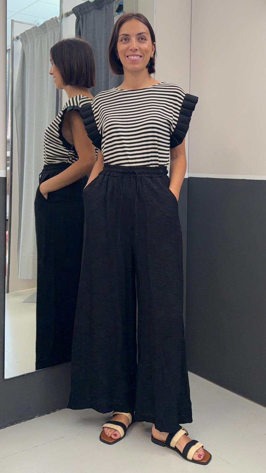 a palazzo ricamato SS157093171590NERO ADORA