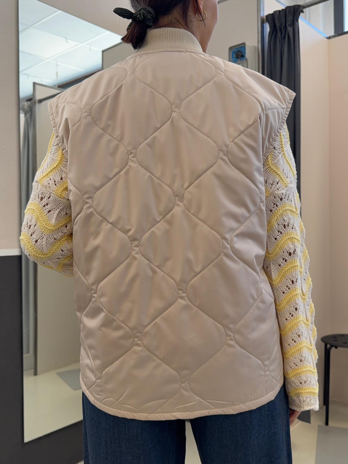 trapuntato con taschini KXGL2230BEIGE KIKISIX