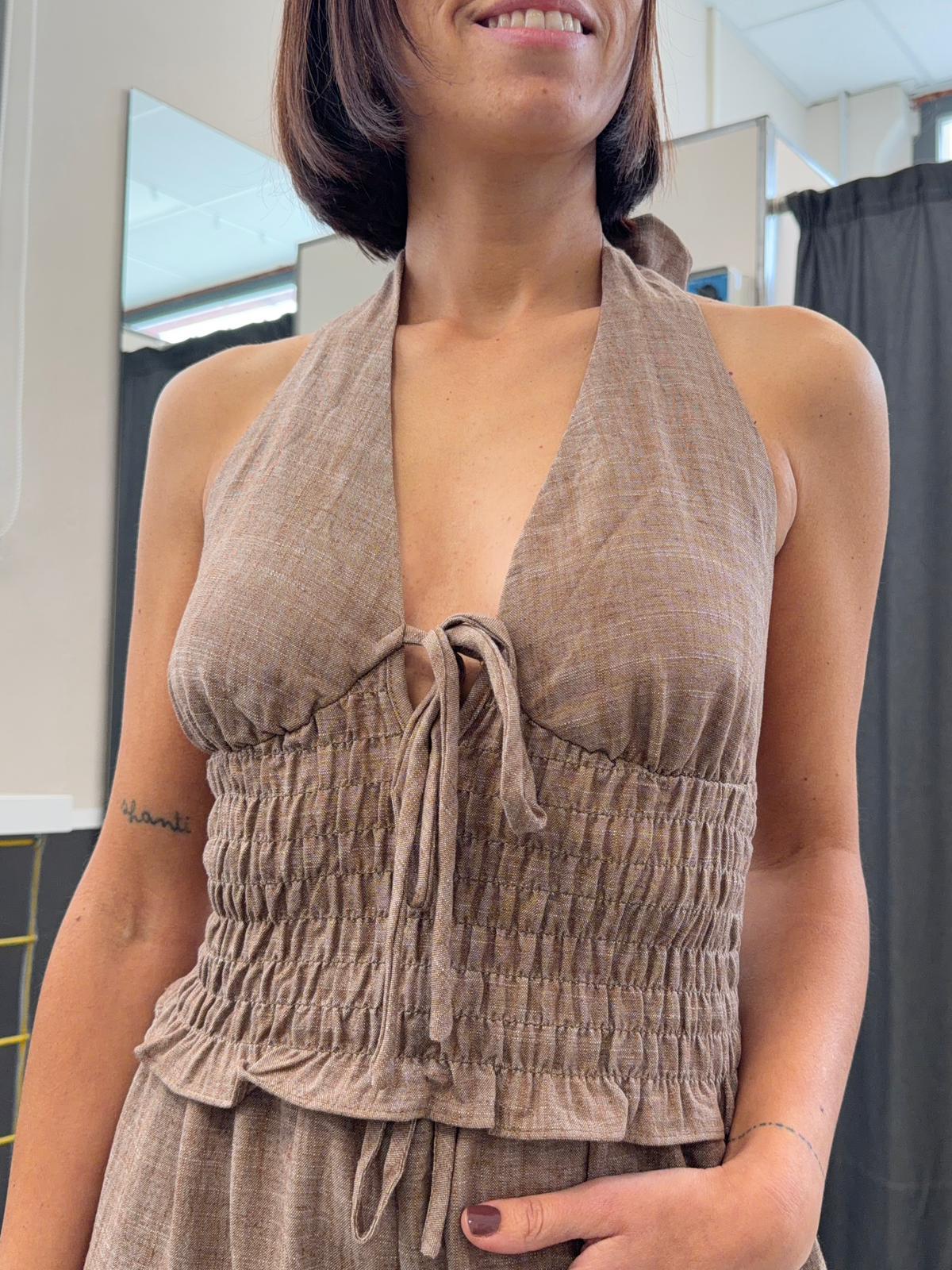 scollo americana AN5636MARRONE GLAMOROUS