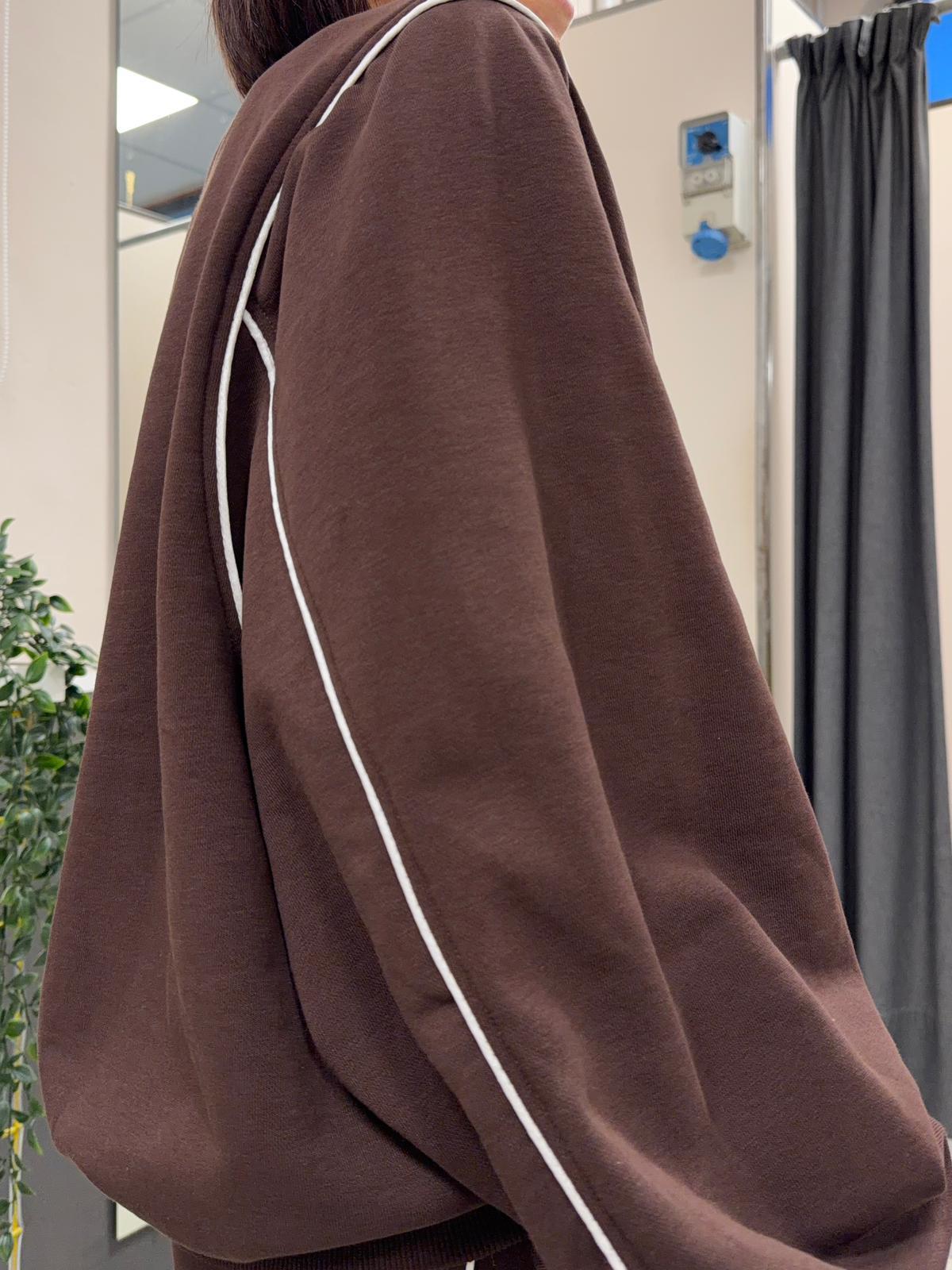 oversize a girocollo TAB0184MARRONE VICOLO