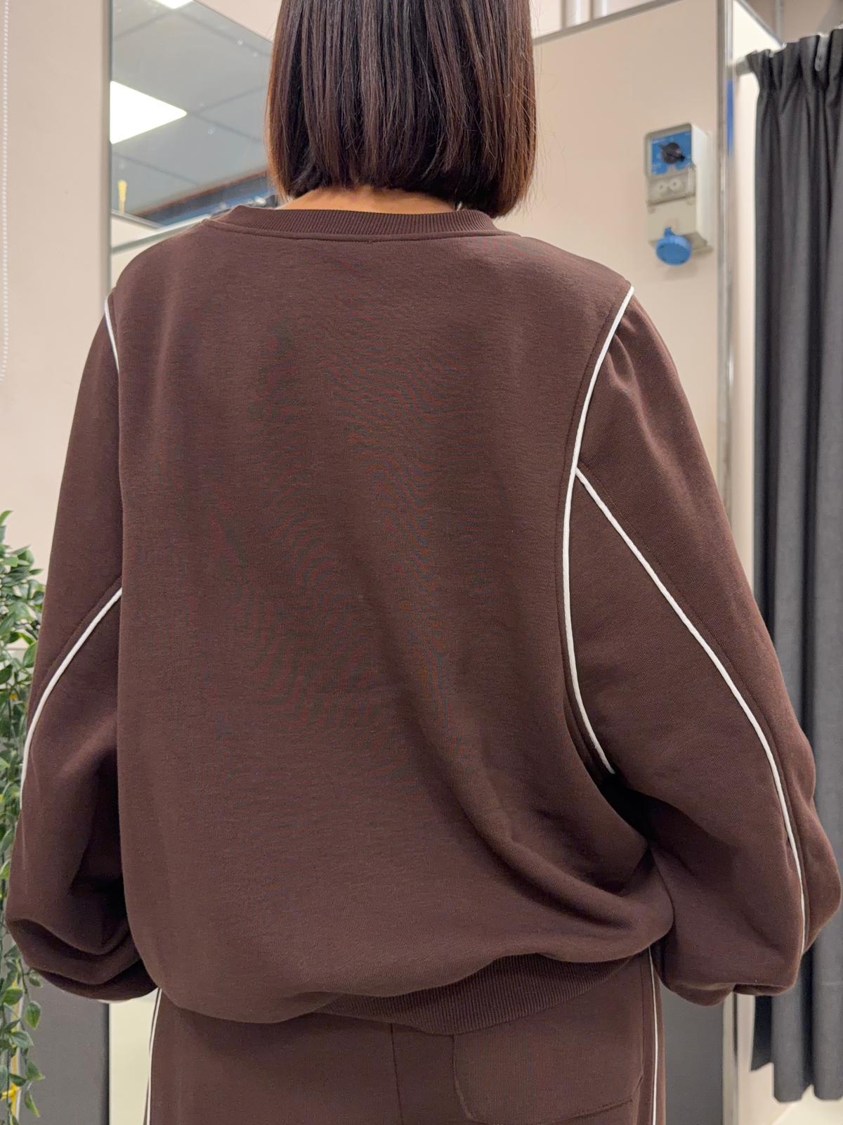 oversize a girocollo TAB0184MARRONE VICOLO