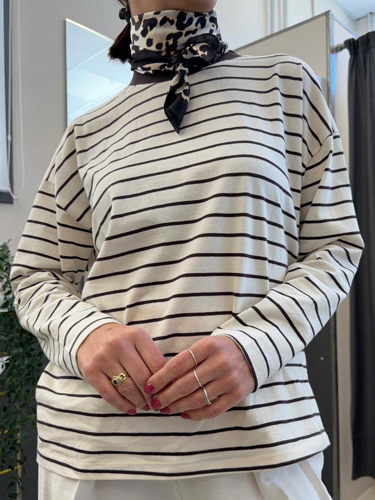 a righe oversize UAB0224BIANCO VICOLO