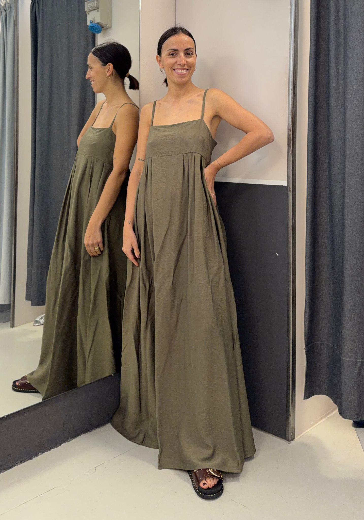 lungo con spalline F888XBF08552MILITARE AKé