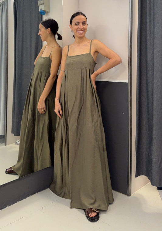 lungo con spalline F888XBF08552MILITARE AKé
