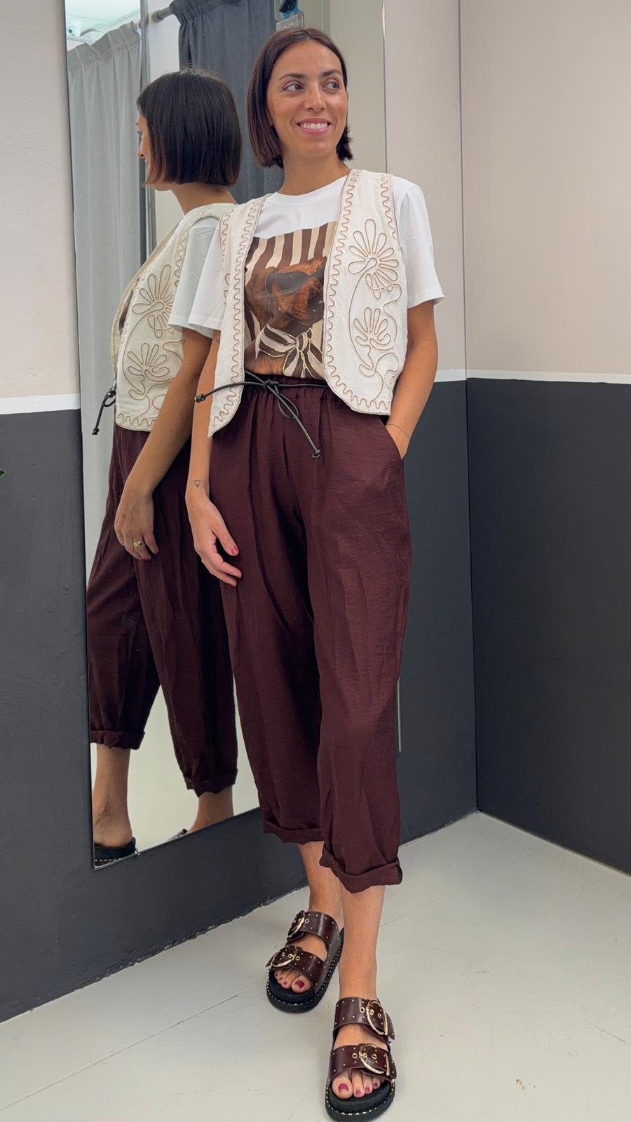 mom fit SS190093181590MARRONE ADORA