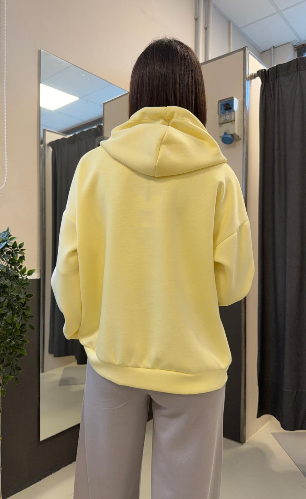 con cappuccio e zip 26MP12921KQCGIALLO MISS LOVE