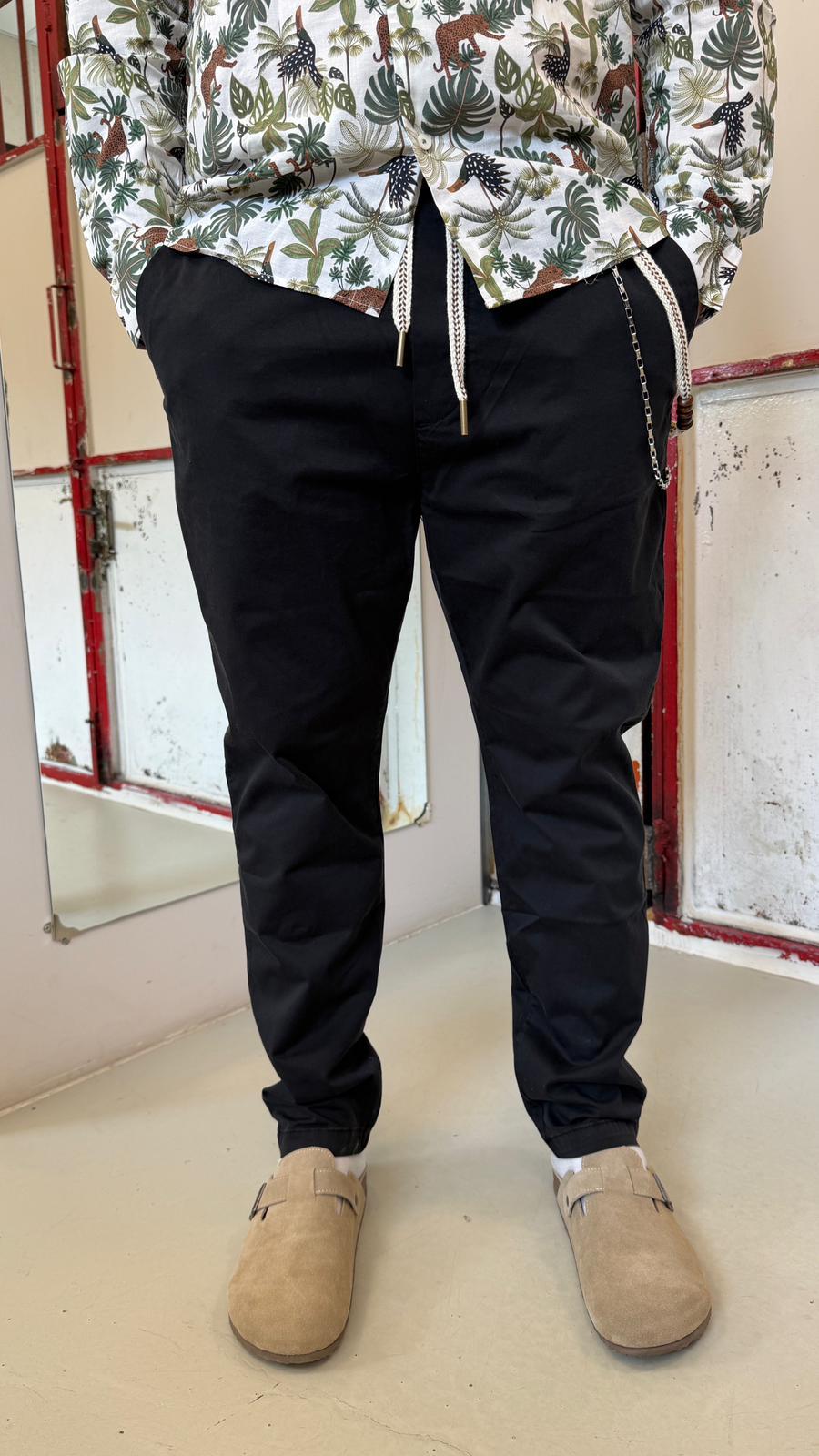 con elastico e coulisse GL6072Q-S26NERO GIANNI LUPO