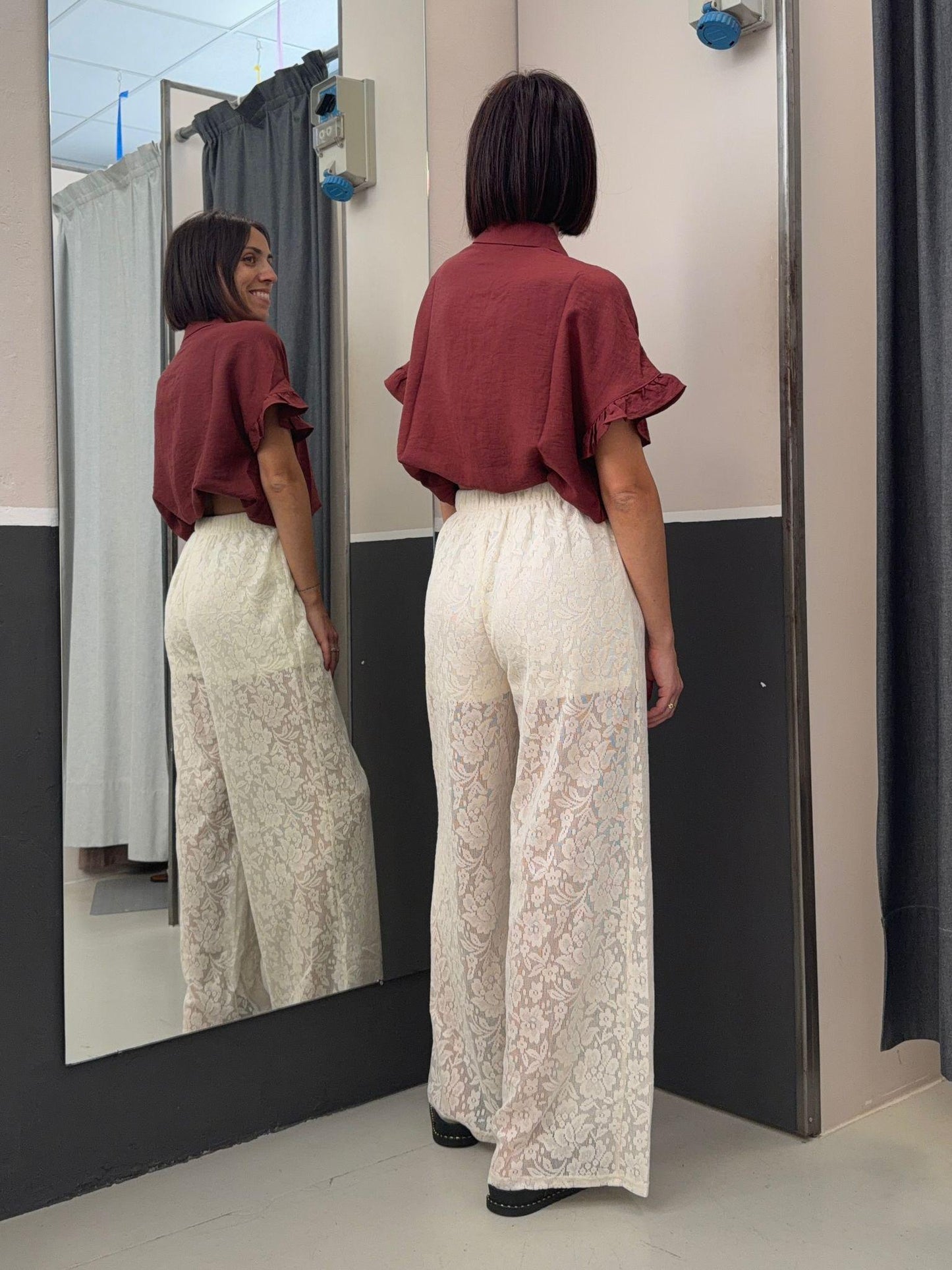 wide legs in pizzo AN5630PANNA GLAMOROUS