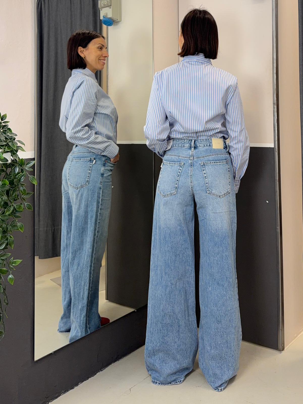 elasticizzata a righe KXCM2443AZZURRO KIKISIX