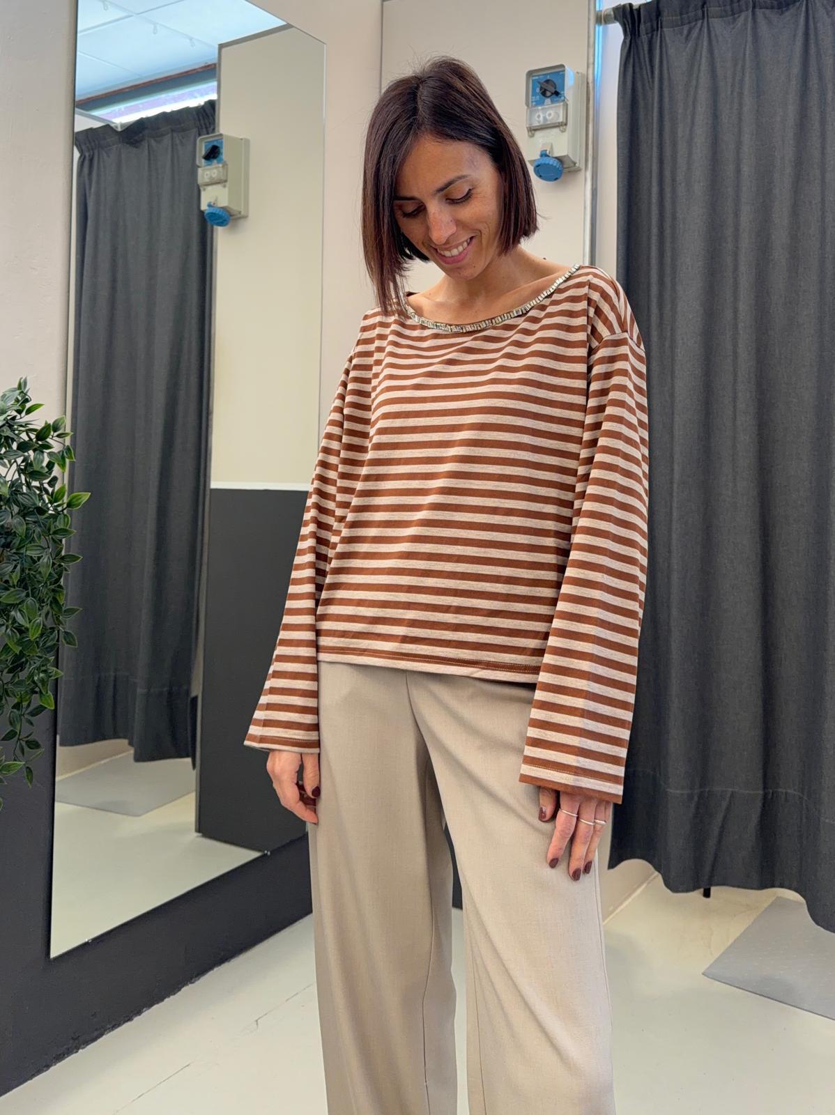 jersey maniche lunghe T10310CIOCCOLATO YOU DECIDE