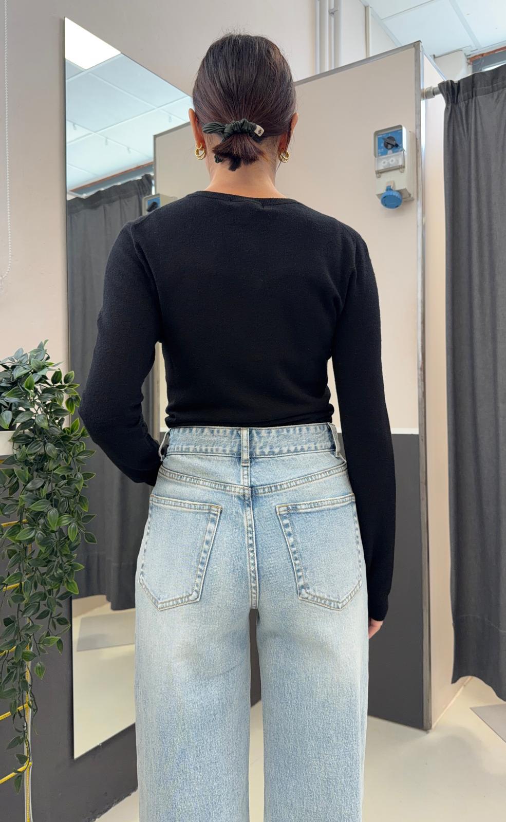 girocollo viscosa KXMA1370NERO KIKISIX