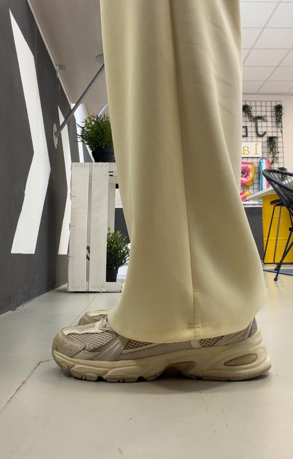 pantalone felpa largo con elastico in vita 26MP11203KQCGIALLO MISS LOVE