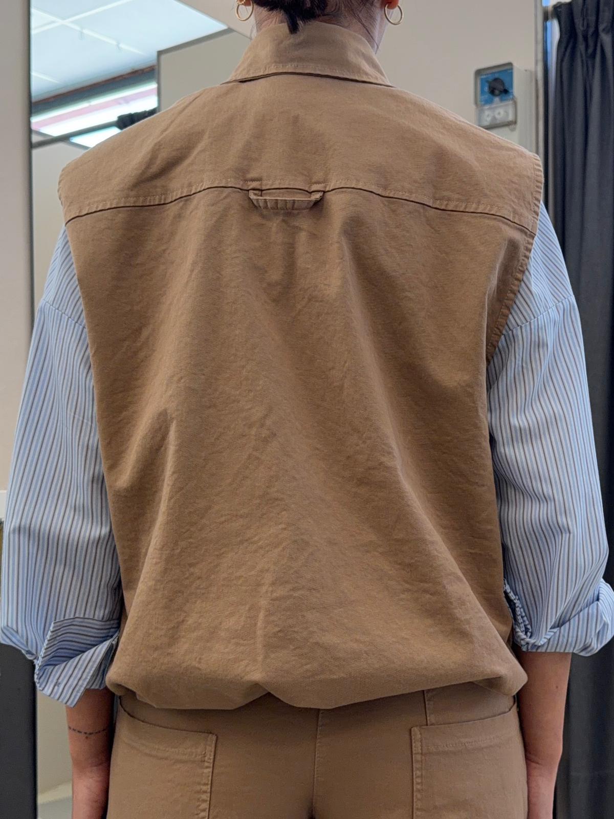 gilet oversize con patch KXGB2764CAMMELLO KIKISIX