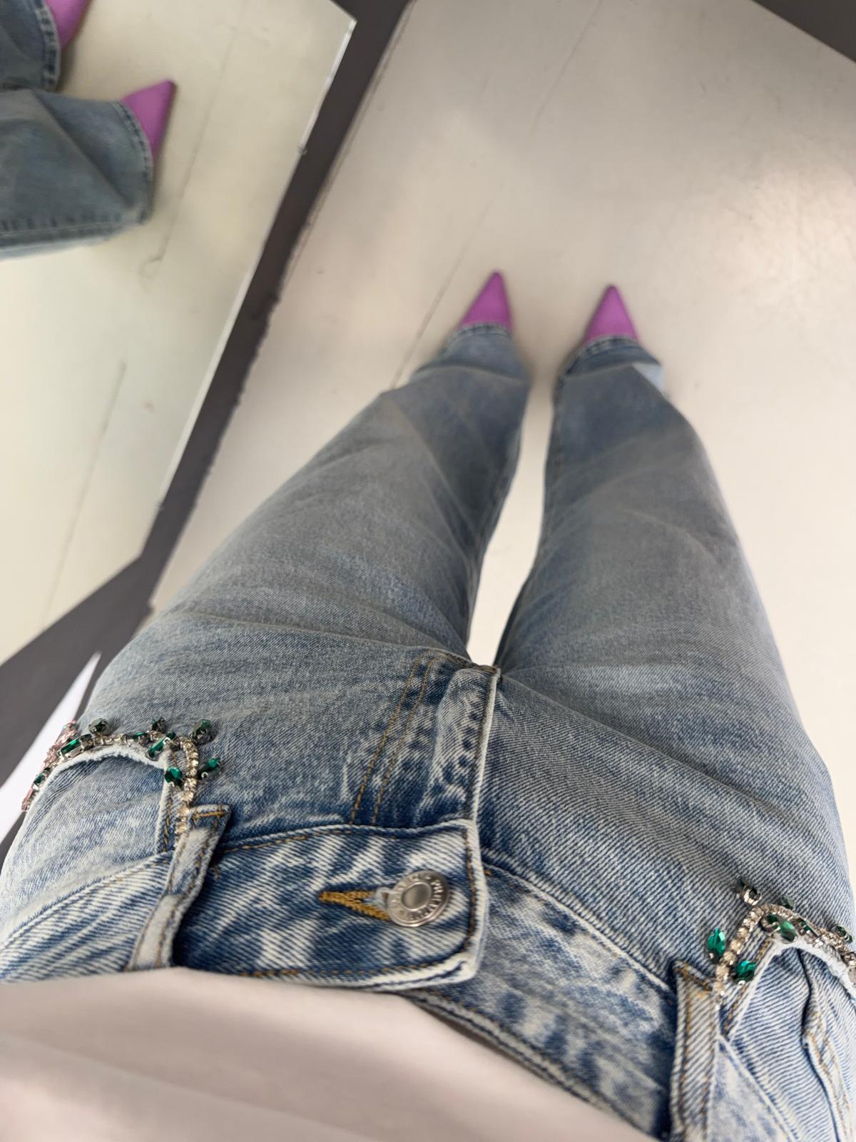 a palazzo con pietre nelle tasche 26MP5661JEANS MISS LOVE