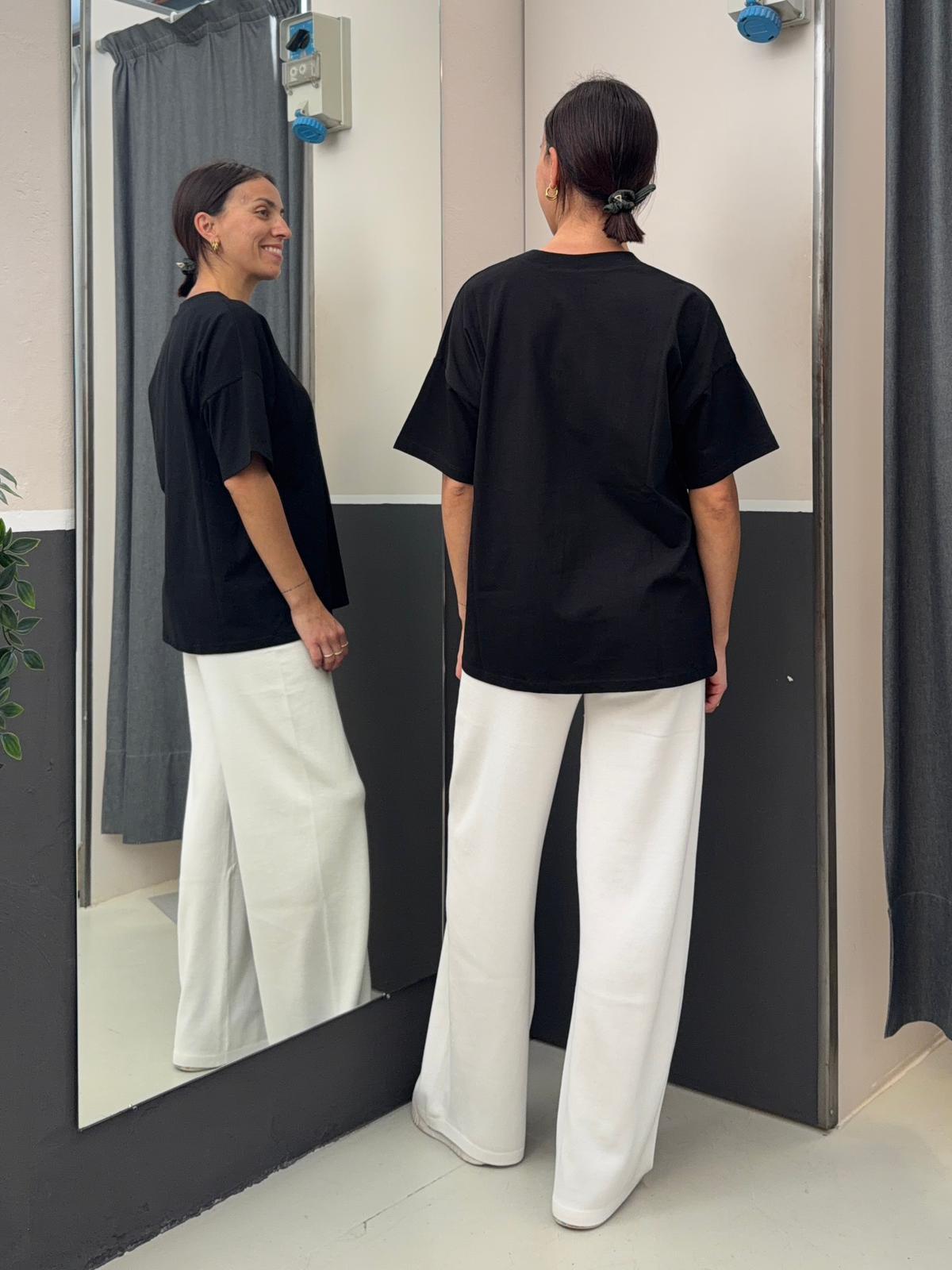 basic oversize manica corta KXTS2594NERO KIKISIX