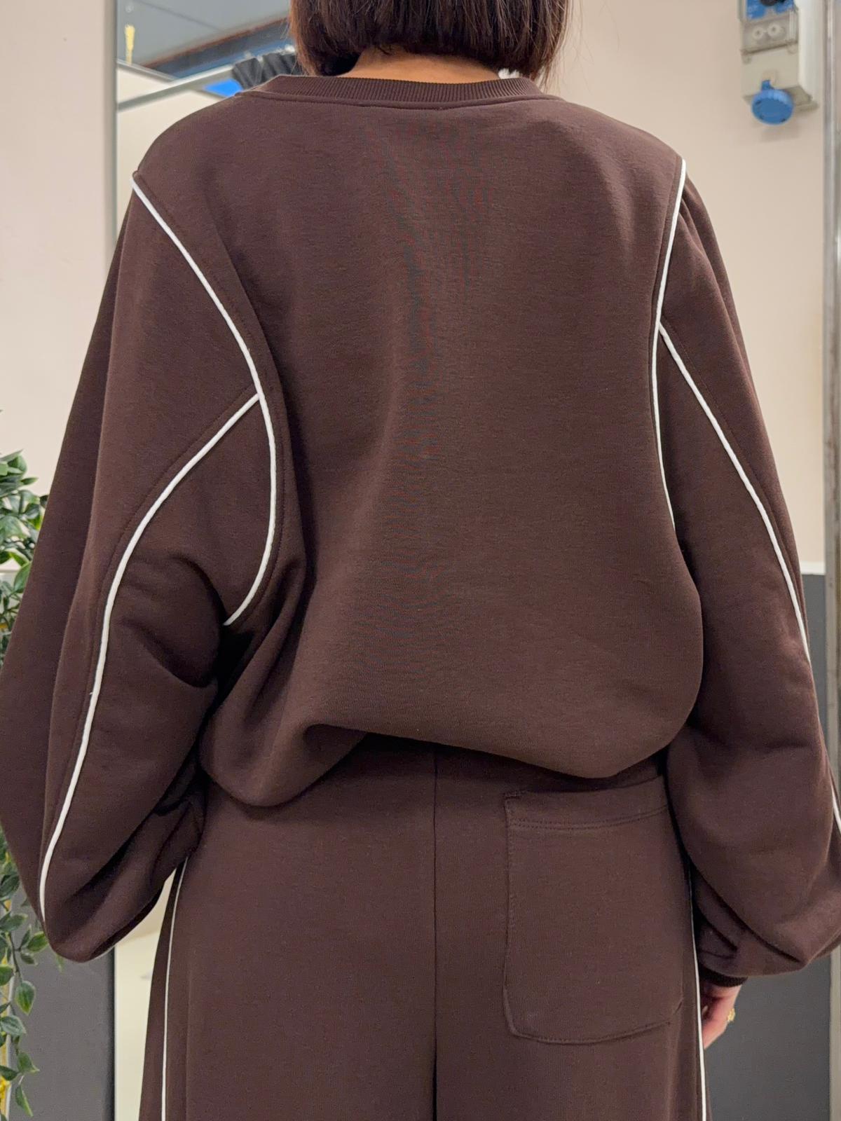 oversize a girocollo TAB0184MARRONE VICOLO