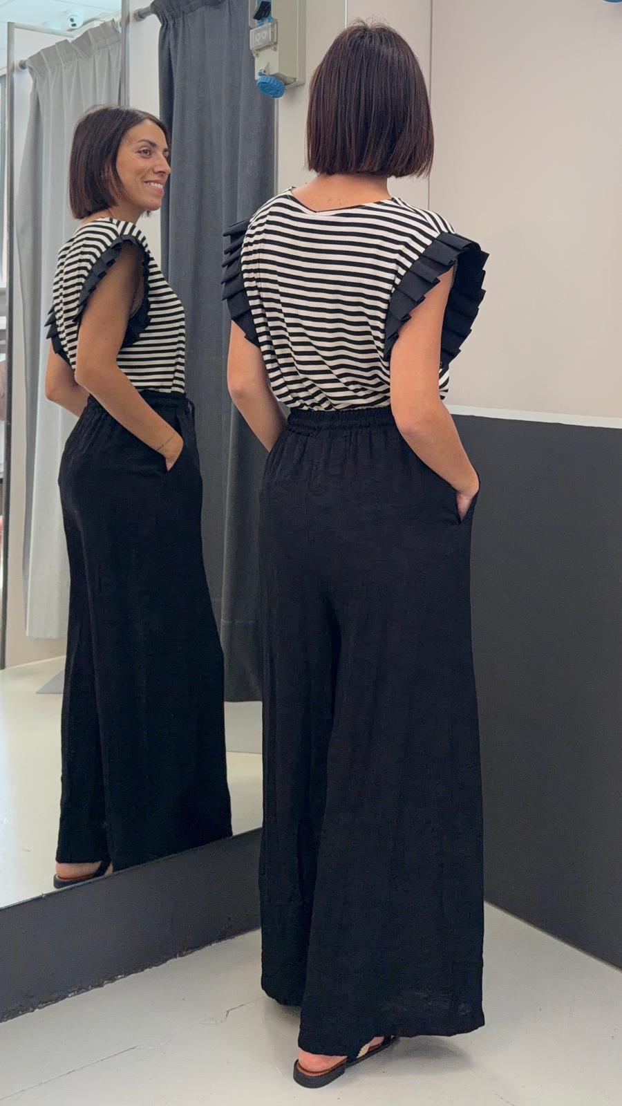 a palazzo ricamato SS157093171590NERO ADORA
