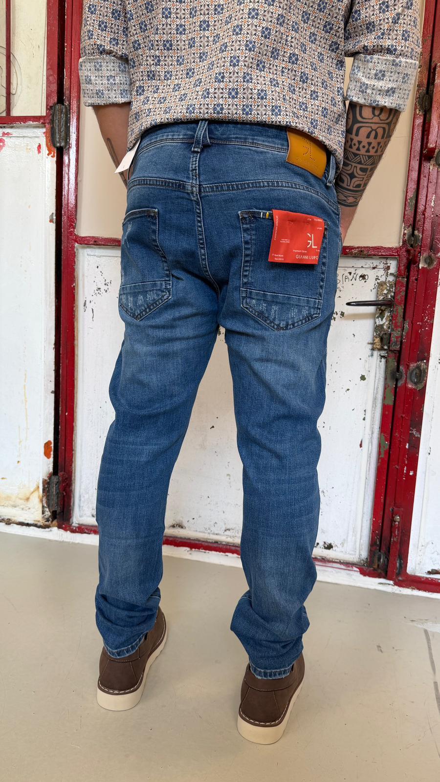 dritto con strappi GL6508QDENIM SCURO GIANNI LUPO