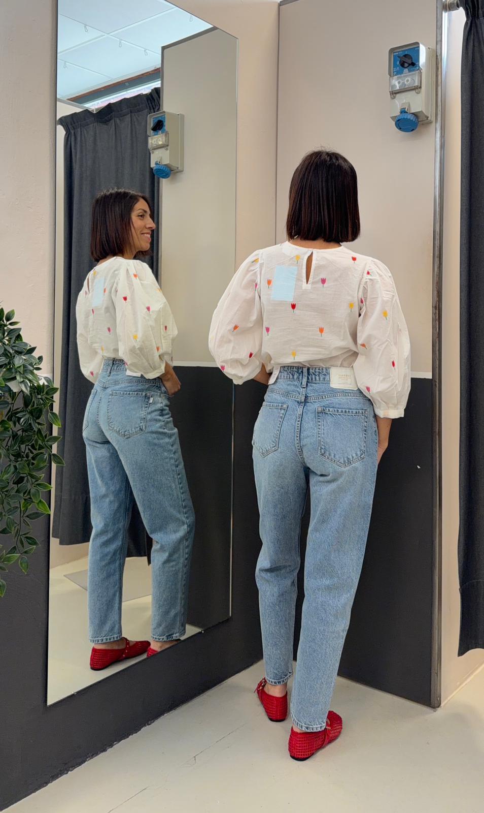 blusa con micro stampa 61C/41009BIANCO COMPANIA FANTASTICA