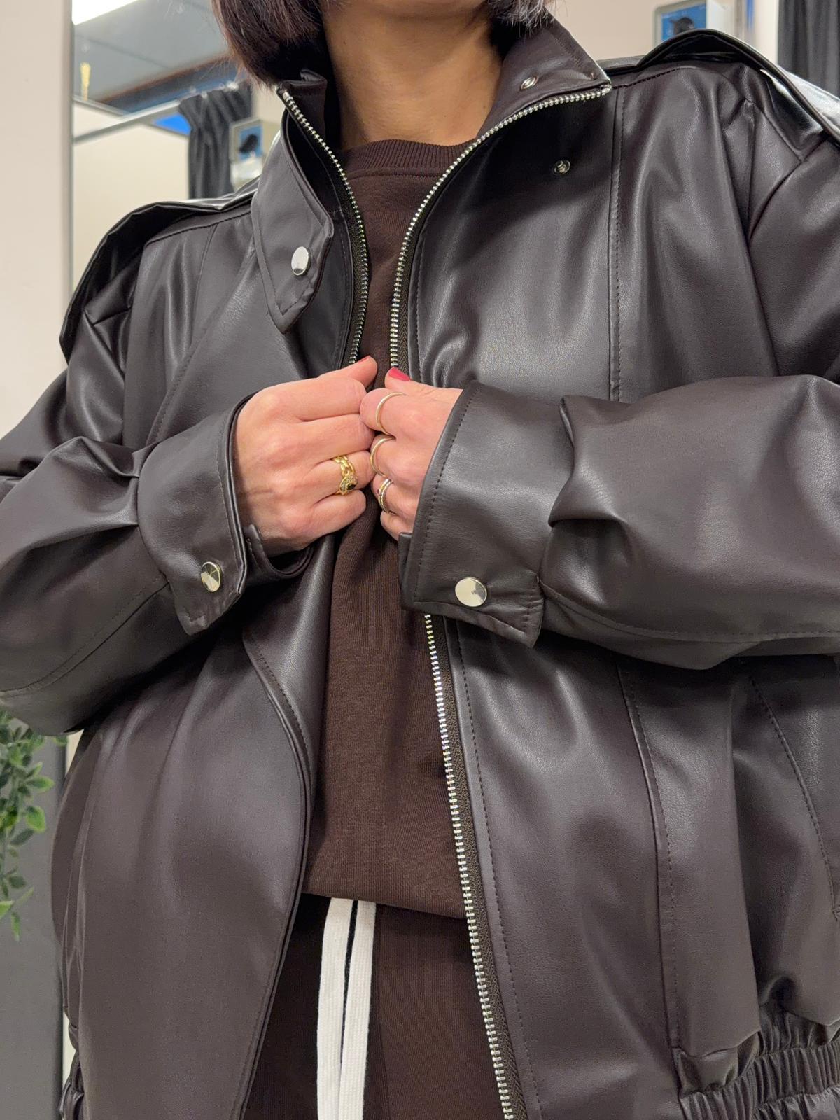 bomber eco-pelle TAB1047MORO VICOLO