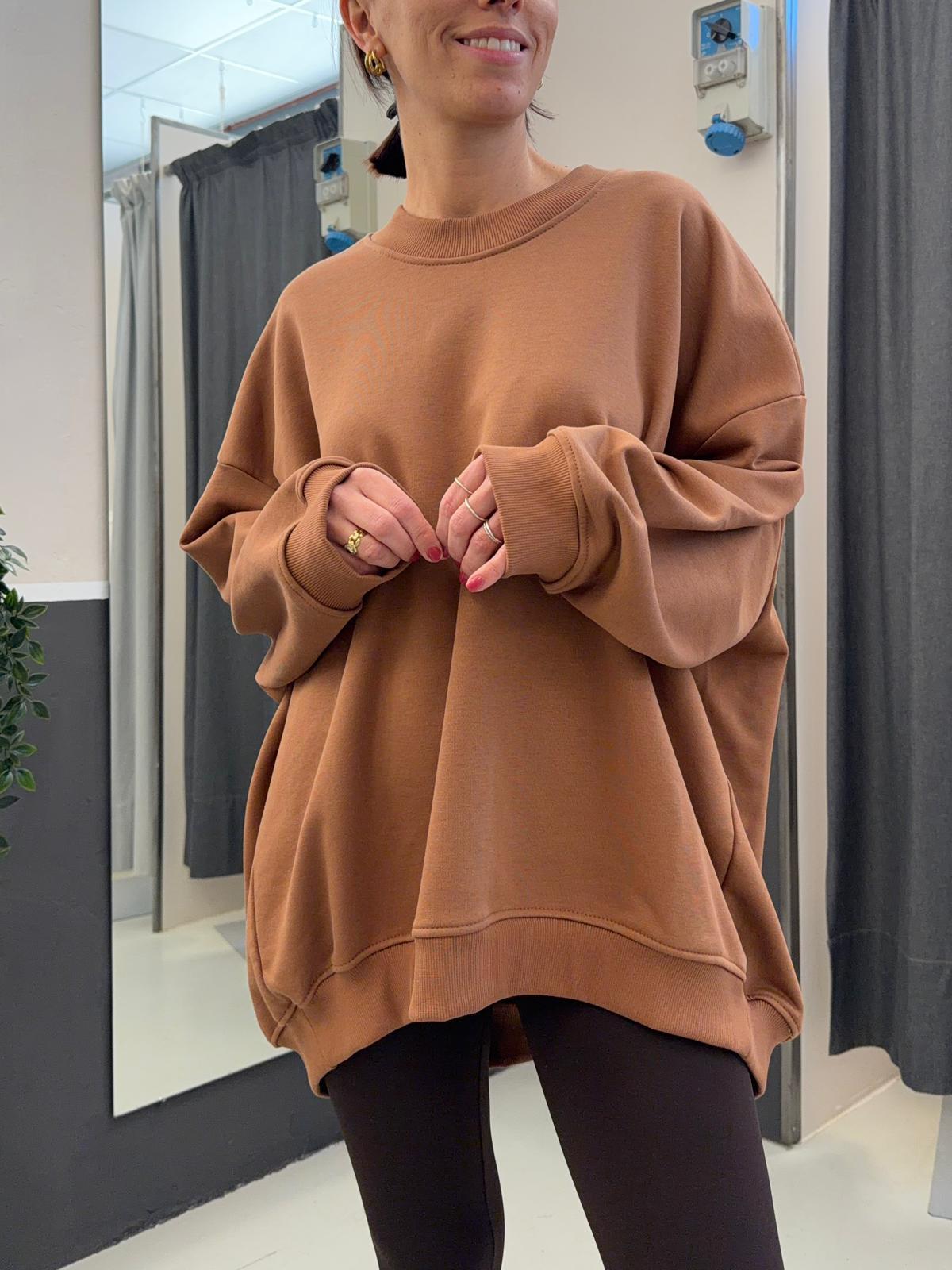 oversize a girocollo TAB0440TABACCO VICOLO
