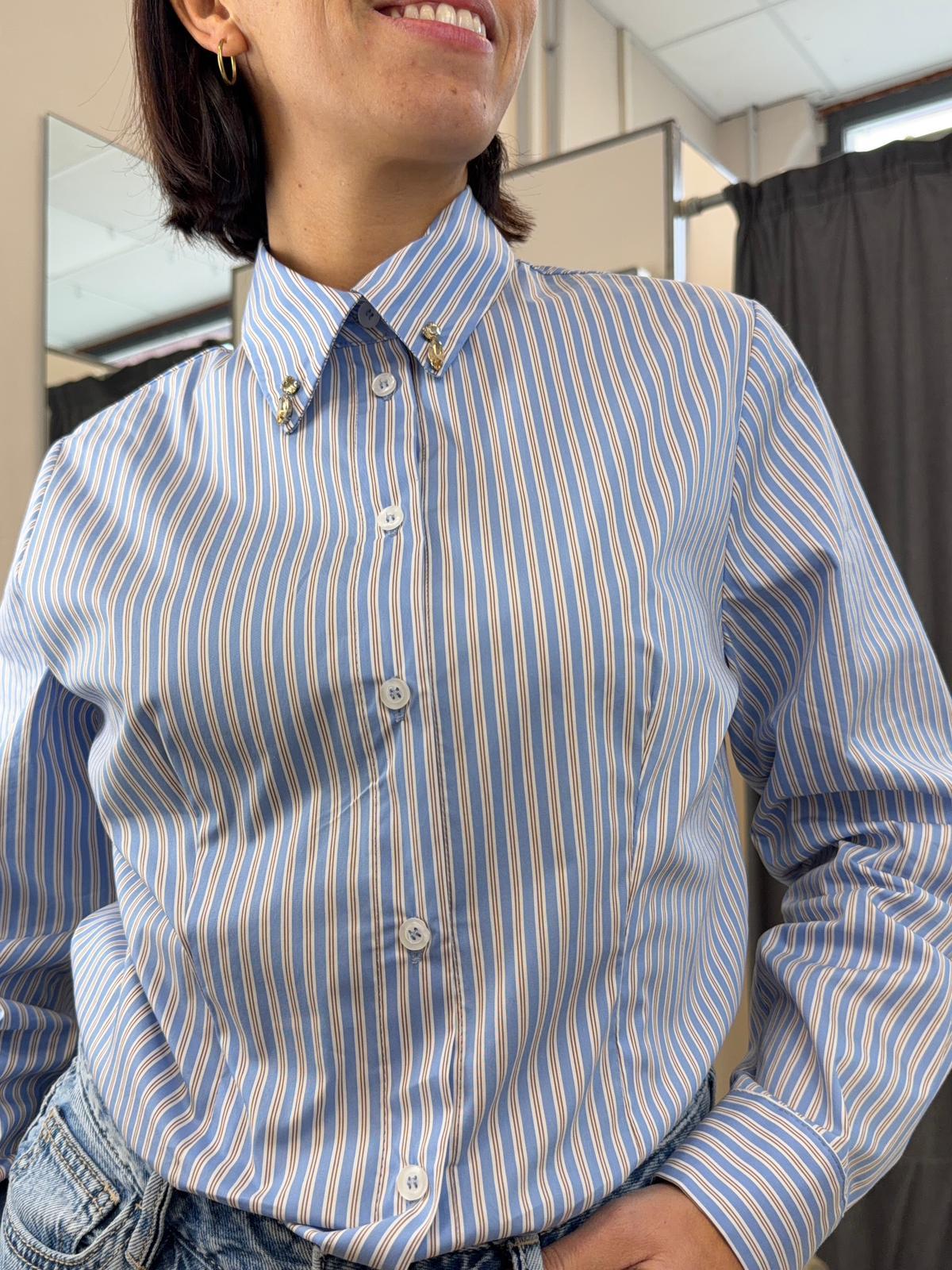 elasticizzata a righe KXCM2443AZZURRO KIKISIX