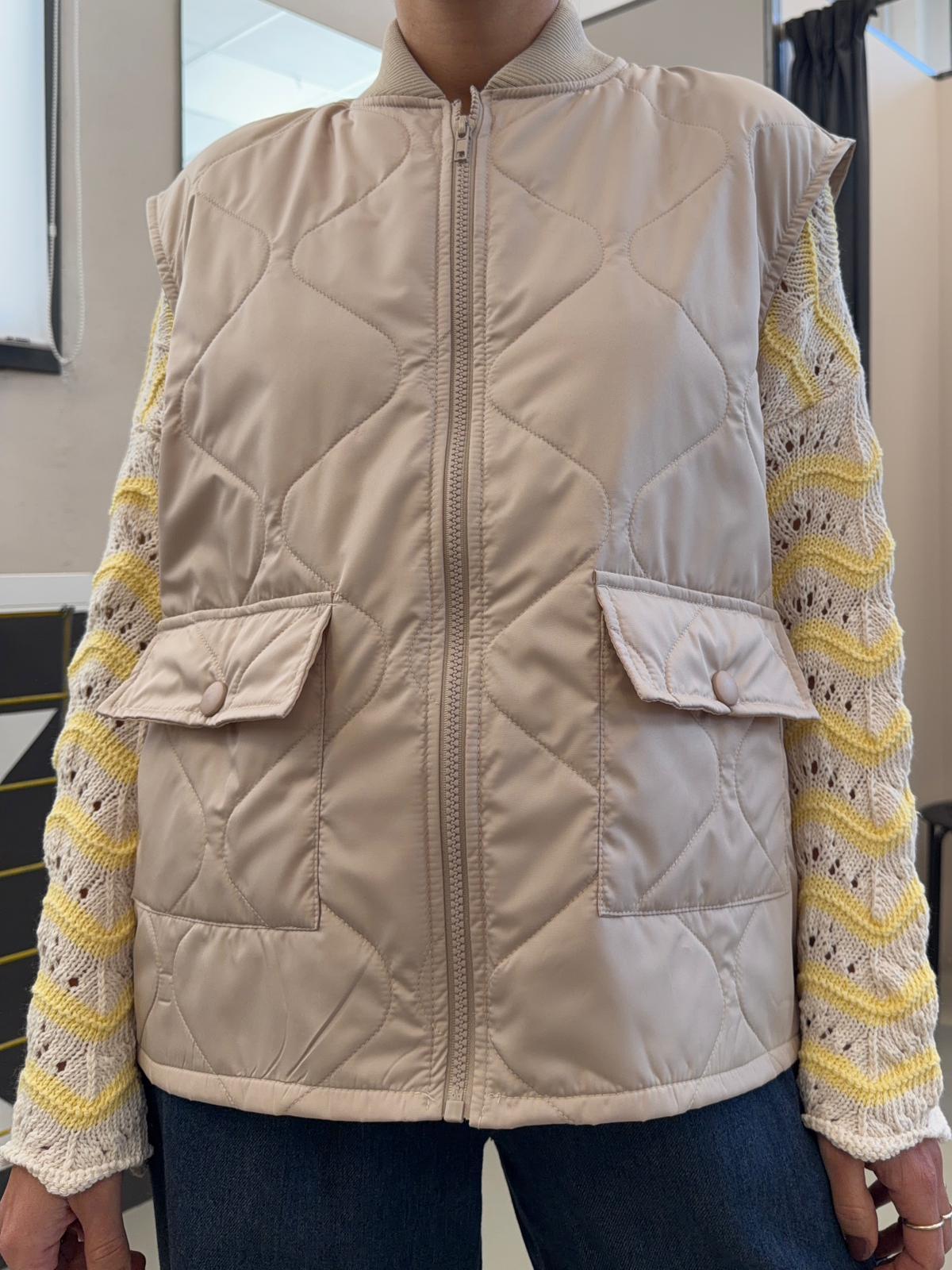 trapuntato con taschini KXGL2230BEIGE KIKISIX