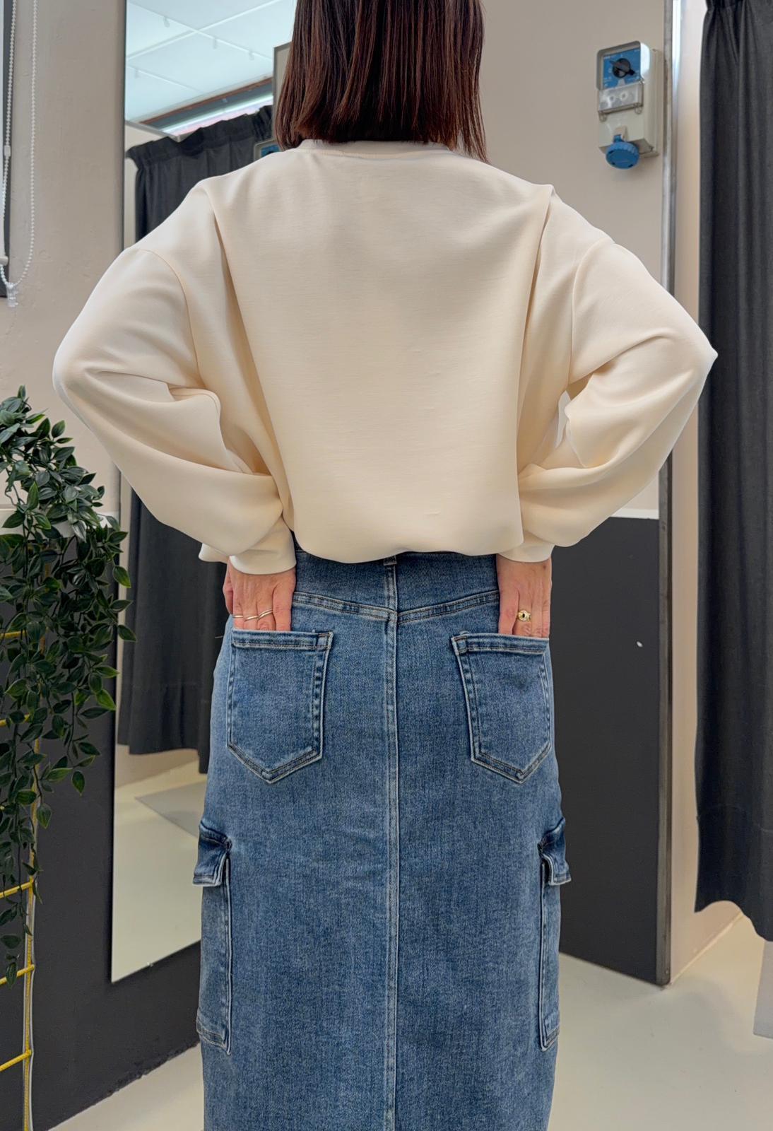 midi con tasconi F883YBFA267JEANS AKé